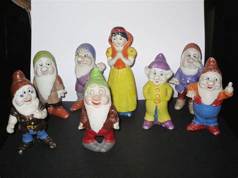 Antique Snow White And The Seven Dwarfs Figurines Antique Poster