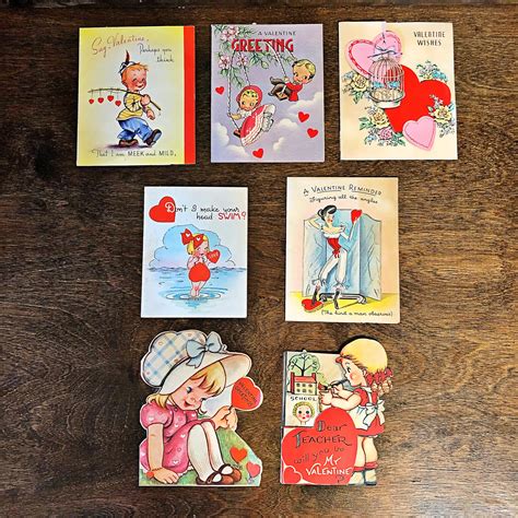 New To My Etsy Shop Vintage Valentines Lot Of 7 Used With Writing