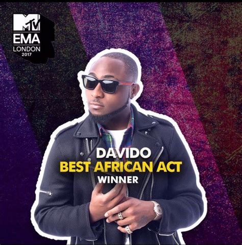 Davido Wins Best African Act At The 2017 Mtv Ema Naijamusic