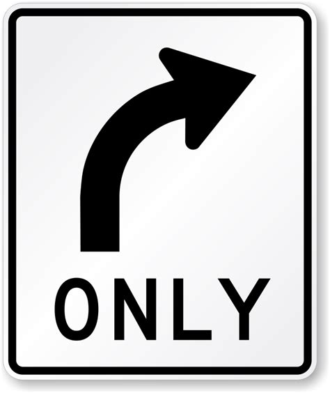 Right Turn Only Sign R3 5r Sku X R3 5r