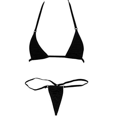 Evababy Womens Halterneck Micro Thong Bikini Piece Swimsuit Mini Tie