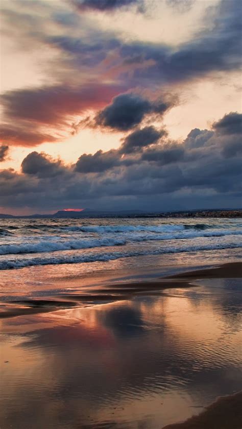 Greece Crete Island Beach Sea Dusk Clouds Iphone X 876543gs