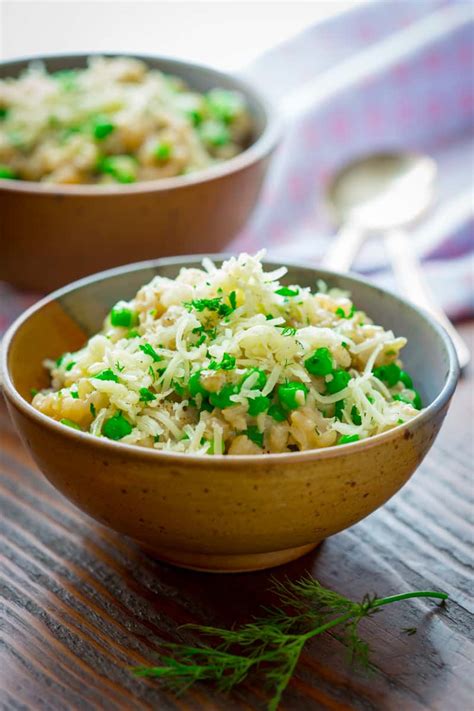 Cheddar Brown Rice Risotto With Peas Healthy Seasonal Recipes