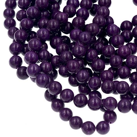 10mm Round Purple Stone Beads Jades Bead Marble Full Strand In Beads