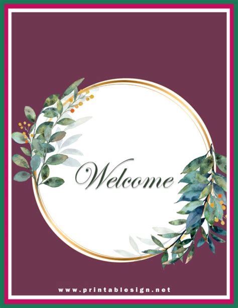 Circle Welcome Sign Free Download