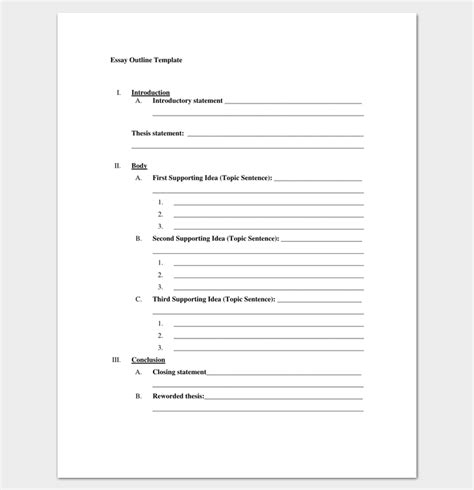 Most materials handed to you by your professors in college and most reference books you read to help you with papers you have to turn in have been debated by another person, sometime in the past. Blank Outline Template - 11+ Examples and Formats (for ...
