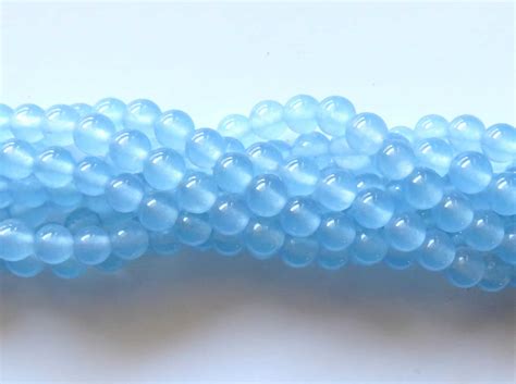 50pcs 6mm Round Gemstone Beads Malaysian Jade Ice Blue Beadsforewe