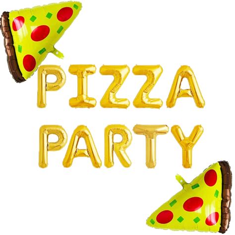 Buy Pizza Party Balloons Gold Pizza Time Party Banner Italy Food Pizza