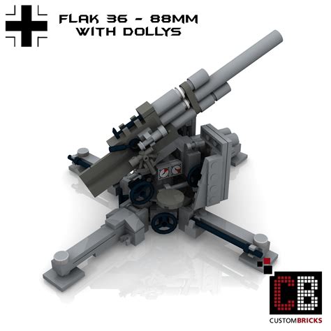 Custombricksde Lego Custom Ww2 Artillery Flak 36 88mm Anti Tank Gun