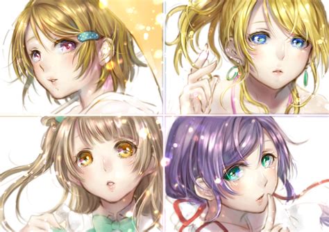 Ayase Eri Blonde Hair Blue Eyes Brown Hair Green Eyes Group Koizumi Hanayo Lma Love Live School