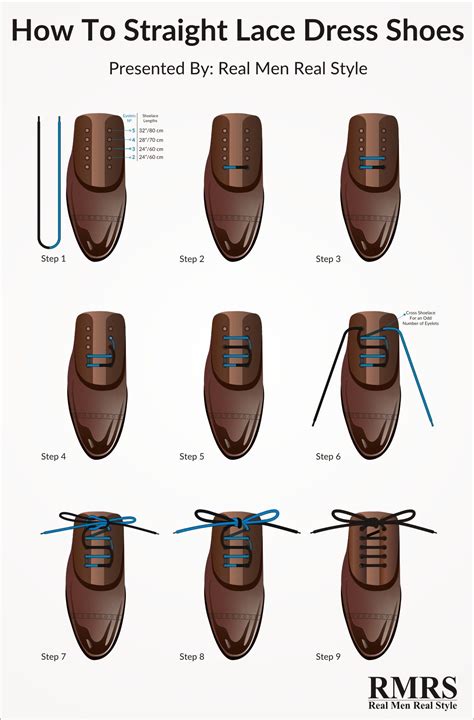 how to straight lace your dress shoes infographic
