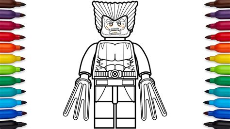 How to draw Lego Wolverine - Marvel Superheroes - coloring pages - YouTube