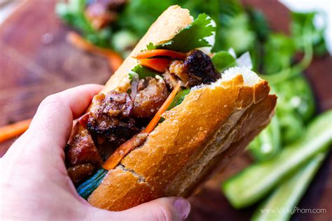 Vietnamese Chicken Sandwich Banh Mi Ga Nuong Vicky Pham