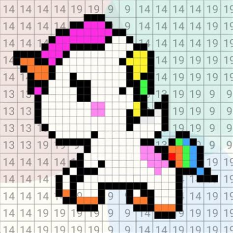 Pixel Art Pixelunicorn Color By Number Wantitall