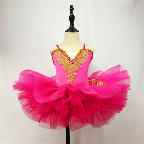 Girls Ballet Tutu Tulle Dress Ballet Costume Gymnastics Leotard Diamond Pink Bow Pattern Ballet