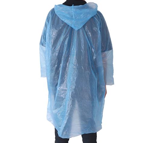 10pcs Disposable Raincoat Adult Emergency Waterproof Hood Poncho Travel