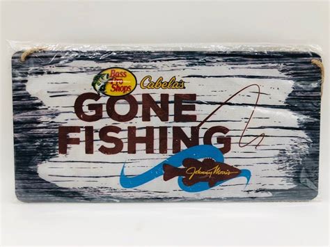 Bass Pro Shops Cabelas Gone Fishing Sign On Mercari Gone Fishing Sign