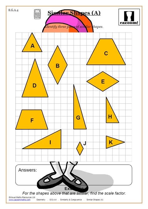 Show/hide answer identifying congruent and similar triangles two triangles are congruent if they are exactly the same size and shape. Congruence And Similarity Worksheets | Cazoom Maths