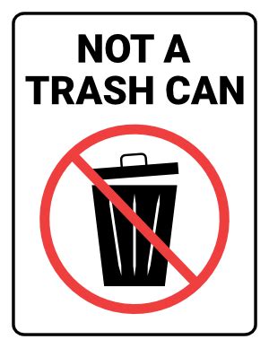 Free Printable Trash Sign Templates