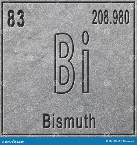Bismuth Bi Chemical Element Bismuth Sign With Atomic Number Chemical