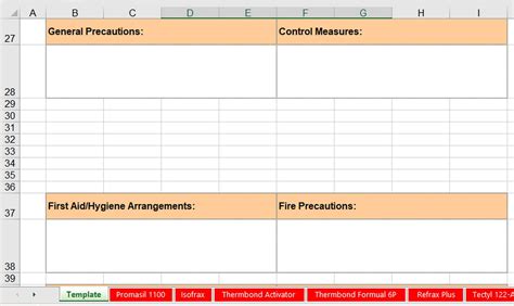 Coshh Assessment Template Business Templates Excel Etsy Singapore