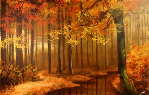 Wallpaper Art Art Nature Figure Autumn Forest Autumn Forest