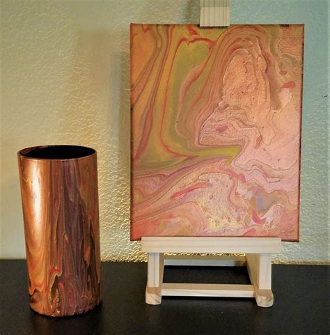 Hand Painted Vases Acrylic Pour Paint Glass Vase Decorative Etsy