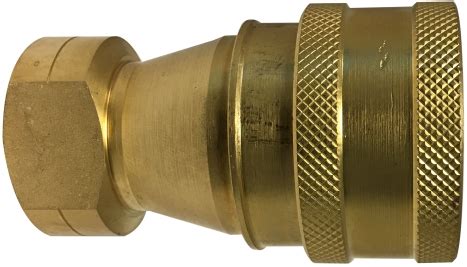 This high pressure inflating connection attaches securely by hand or wrench to the valve cap threads of high pressure valves. Brass Quick Connect - Coupler