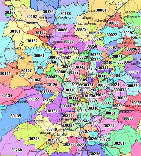 Zip Code Map Atlanta Map Encdarts