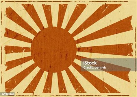 Vintage Japan Flag Landscape Background Stock Illustration Download