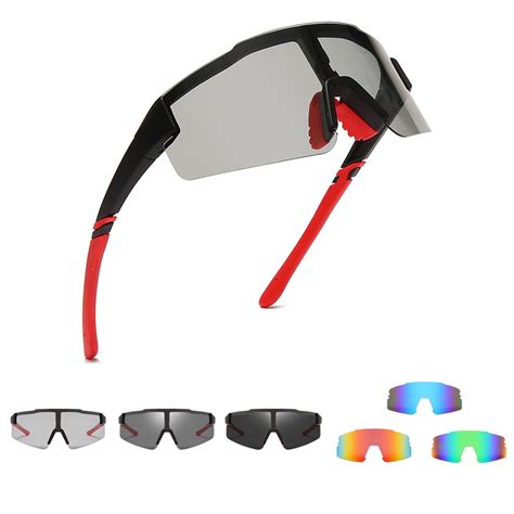 Hlaf Frame Polarized Photochromic Cycling Sunglasses Sports Bicycle Eyewear Uv400 Outdoor Shades