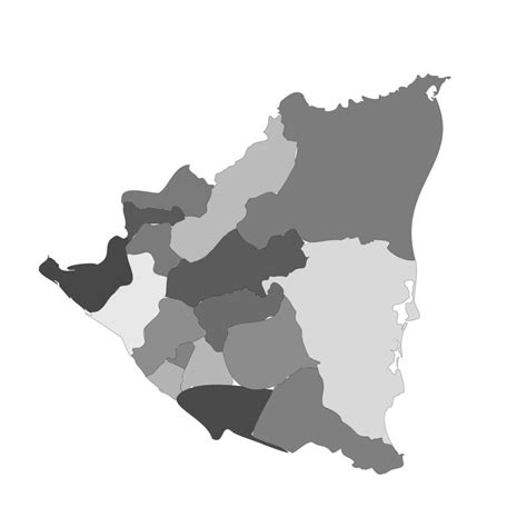 Mapa Gris Dividido De Nicaragua Vector En Vecteezy