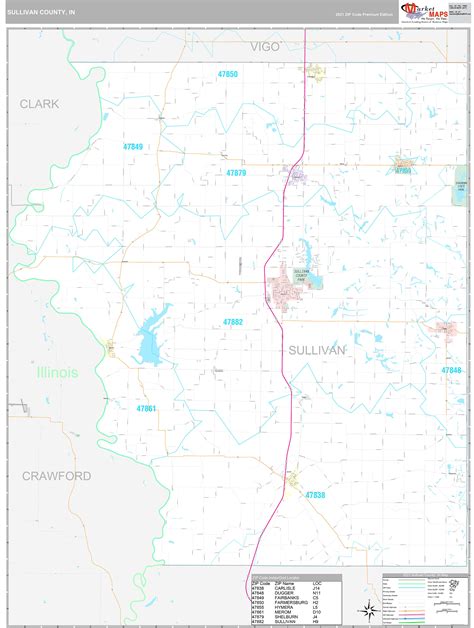 Sullivan County In Wall Map Premium Style By Marketmaps