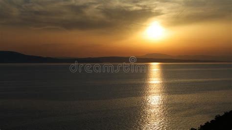 Summer Sunset In The Adriatic Sea In Different Ration And Tones Stock