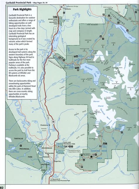 Map Of Garibaldi Provincial Park In British Columbia How Long To Drive