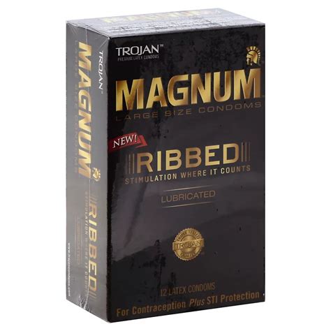 Trojan Magnum Large Size Ribbed Lubricated Latex Condoms Shop Sexual Wellness At H E B