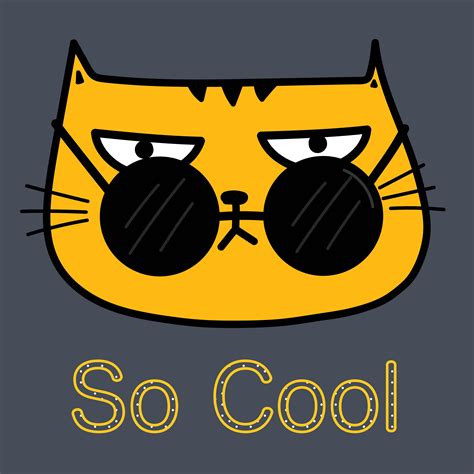 Cool Cat With Sunglasses Vector Illustration 584044 Vector Art At Vecteezy