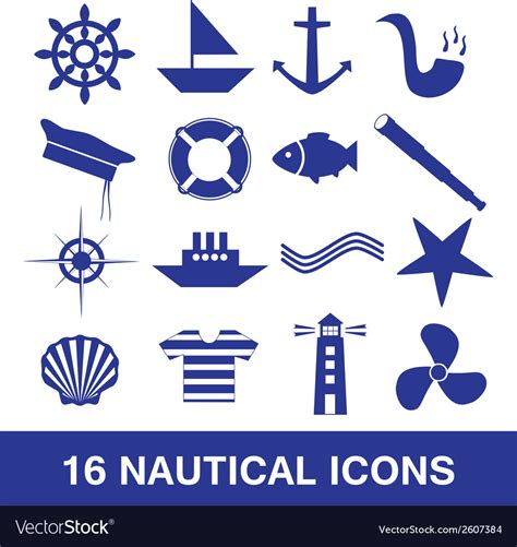 Nautical Icon Collection Eps10 Royalty Free Vector Image