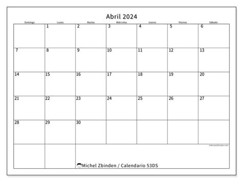 Calendario Abril 2024 53 Michel Zbinden Es