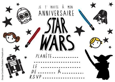 Invitation Starwars Carte Invitation Star Wars Anniversaire