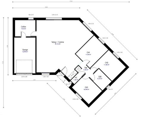 Consultez les meilleures offres immobilières. Plan maison individuelle 3 chambres 48 - Habitat Concept