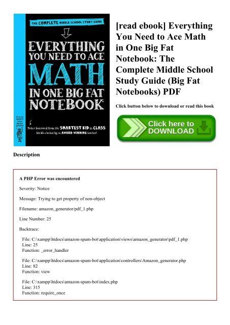 Read Ebook Everything You Need To Ace Math In One Big Fat Notebook