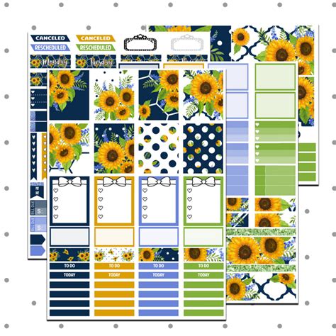 Erin Condren Sunflower Chic Weekly Kit Free Printable Planner