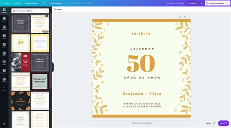 Diseña Invitaciones De Bodas De Oro Online Gratis Canva