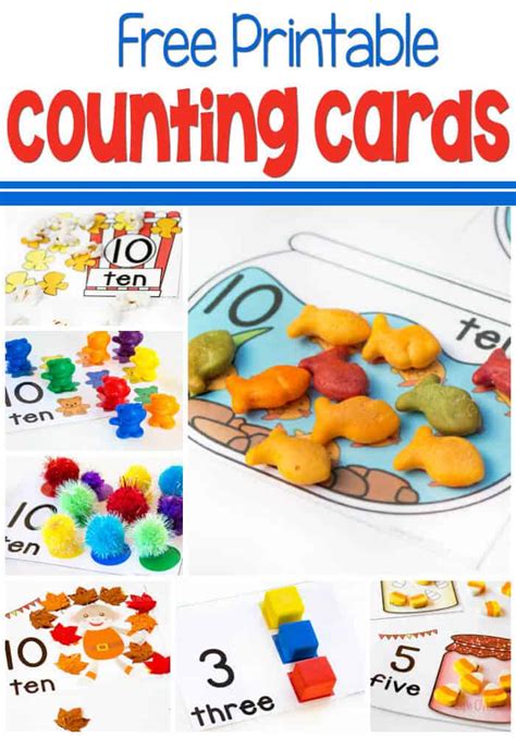Free Printable Counting Cards For Numbers 1 10 Life Over Cs