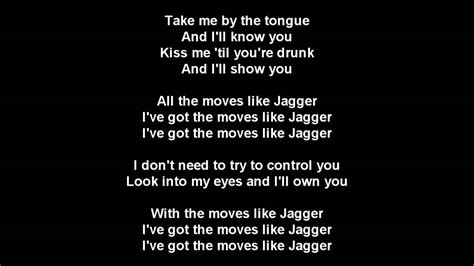 Lyrics to 'moves like jagger' by maroon 5. Maroon 5 - Moves Like Jagger + Lyrics - YouTube