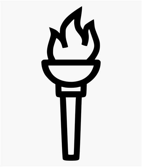 Olympic Torch Clipart Black And White