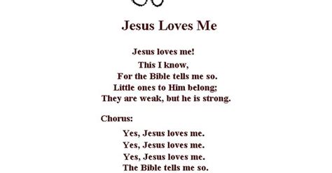 Childrens Song Lyrics Jesus Loves Me Sunday School For Kids