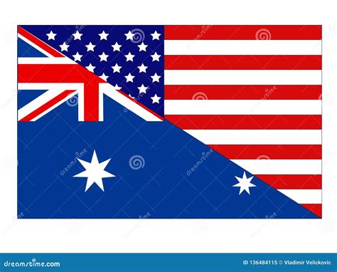 american and australian flags stock vector illustration of united melbourne 136484115