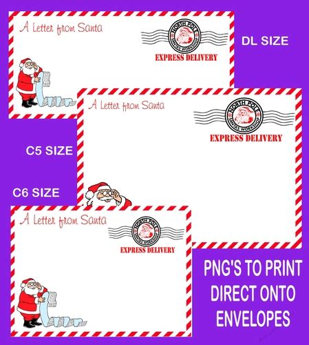 Free of charge santa letter & envelope printable. Letter from Santa Envelope fronts printable set 4 READ ...